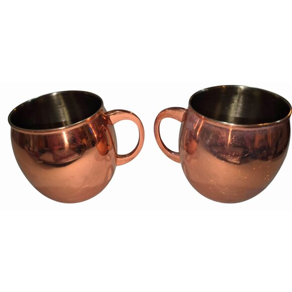 Threshold Stainless Steel Copper-Color Moscow Mule Mugs Set Of 2 12 Oz Each Hand - Picture 1 of 6